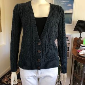 Navy Cable Knit Cardigan